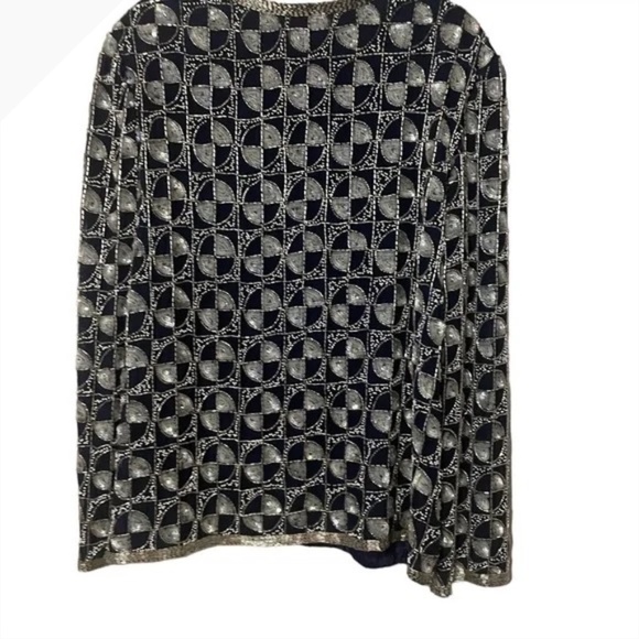 Vintage Nipon Night Evening Jacket Encrusted with Sparkling Sequins Beads, large - Picture 9 of 9